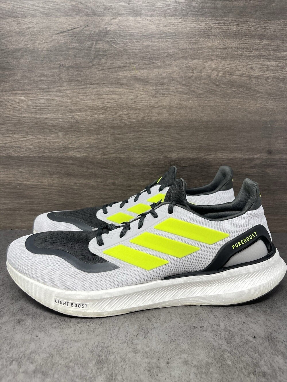 adidas Pureboost 5 Size 13 Mens Grey Lucid Lemon Light Boost Running IF9193